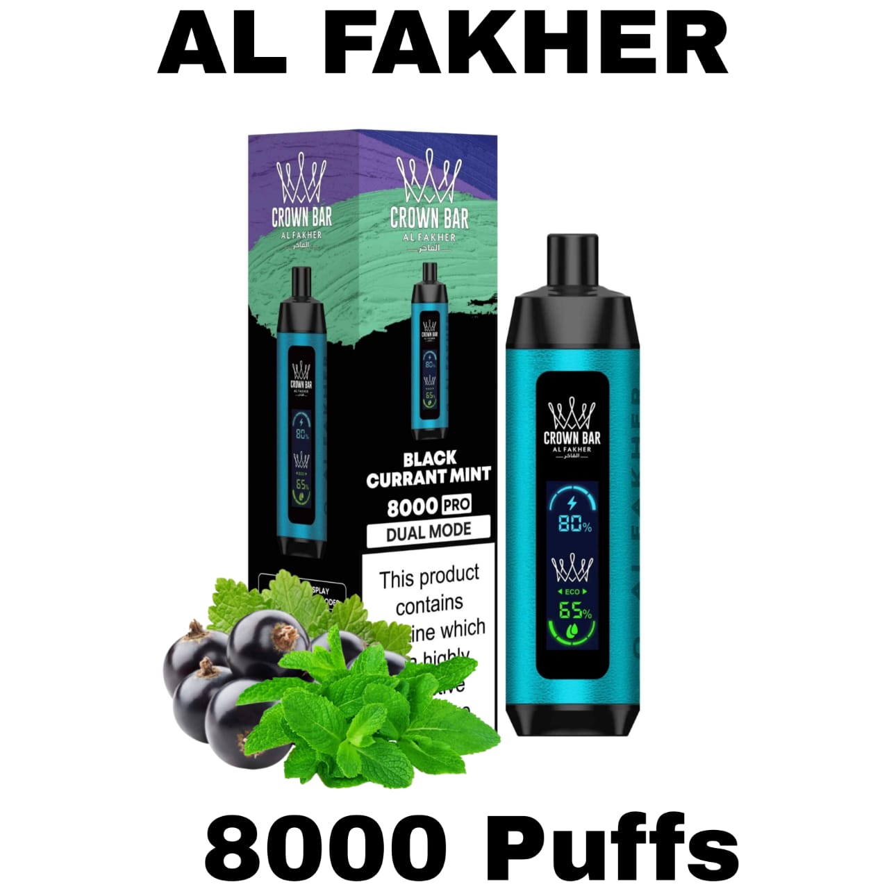 Al Fakher Pro Crown Bar 8000 Puffs Dtl Disposable Vape