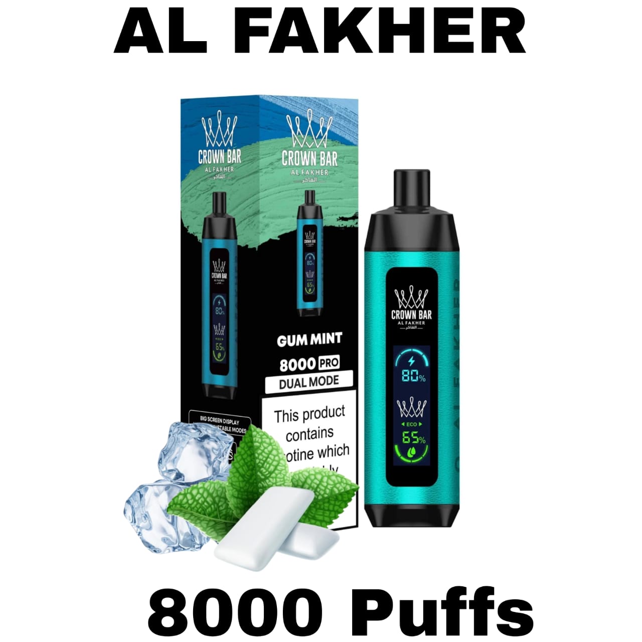 Al Fakher Pro Crown Bar 8000 Puffs Dtl Disposable Vape