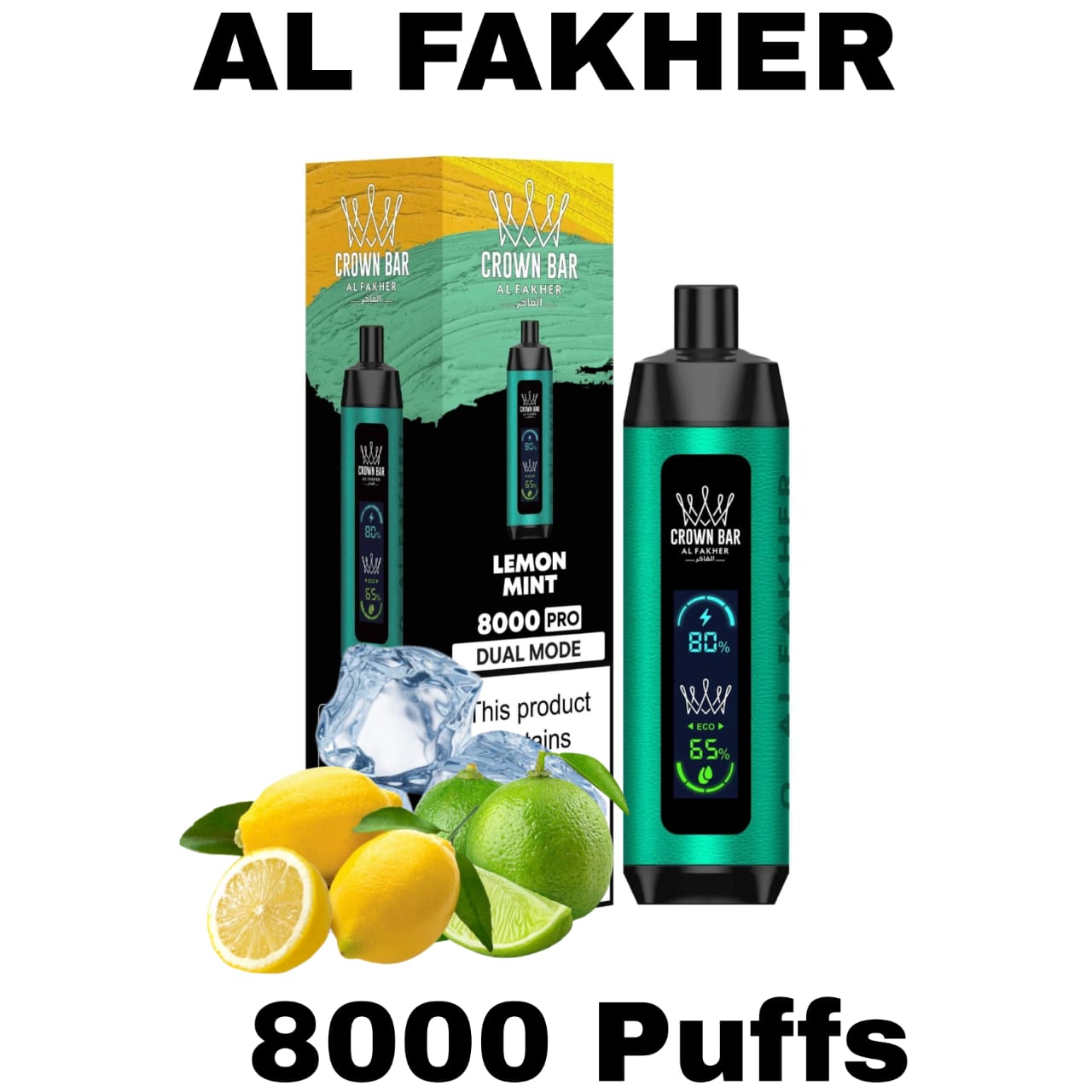 Al Fakher Pro Crown Bar 8000 Puffs Dtl Disposable Vape