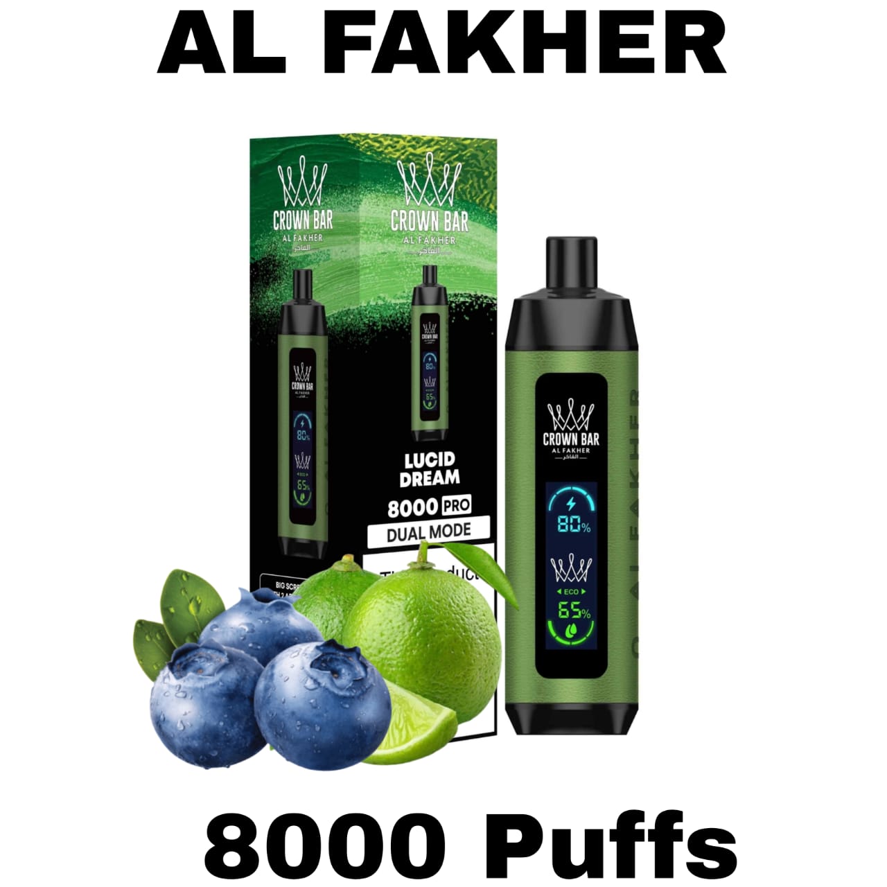 Al Fakher Pro Crown Bar 8000 Puffs Dtl Disposable Vape