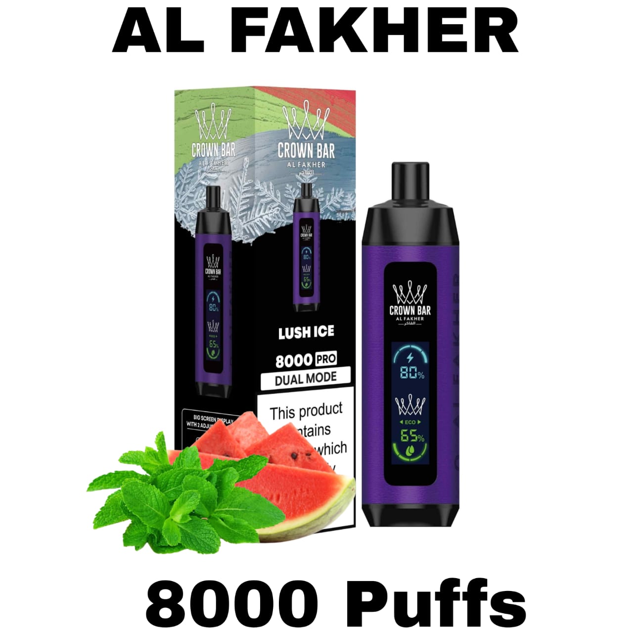 Al Fakher Pro Crown Bar 8000 Puffs Dtl Disposable Vape