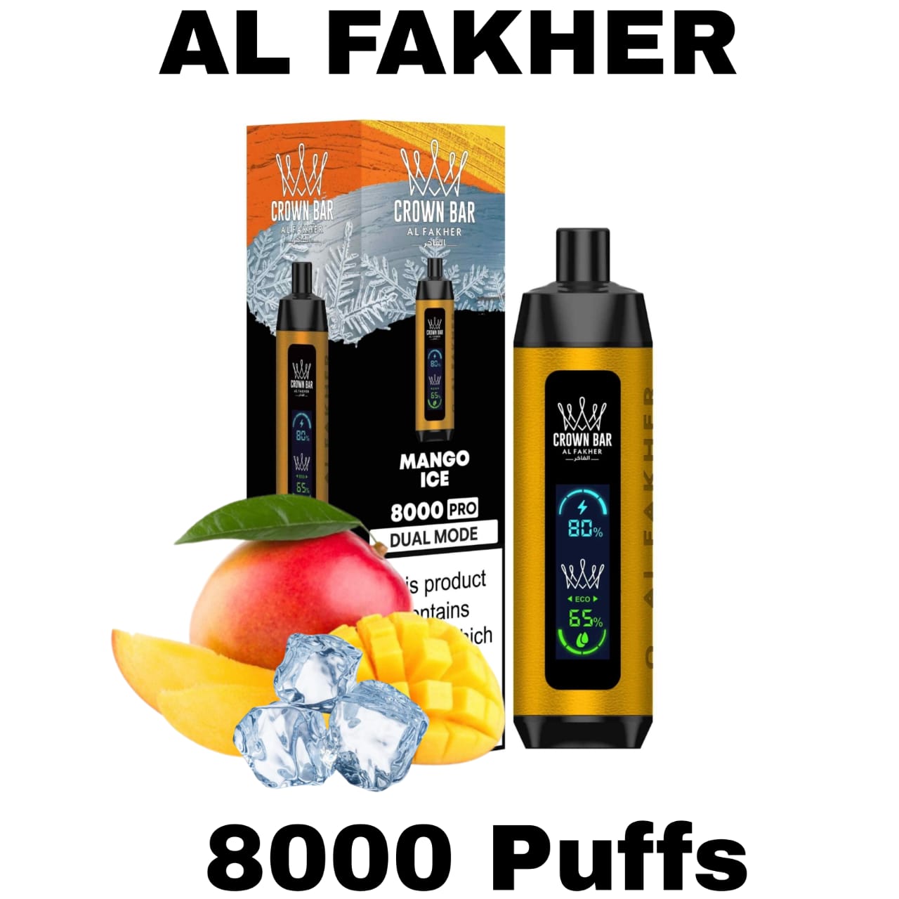 Al Fakher Pro Crown Bar 8000 Puffs Dtl Disposable Vape
