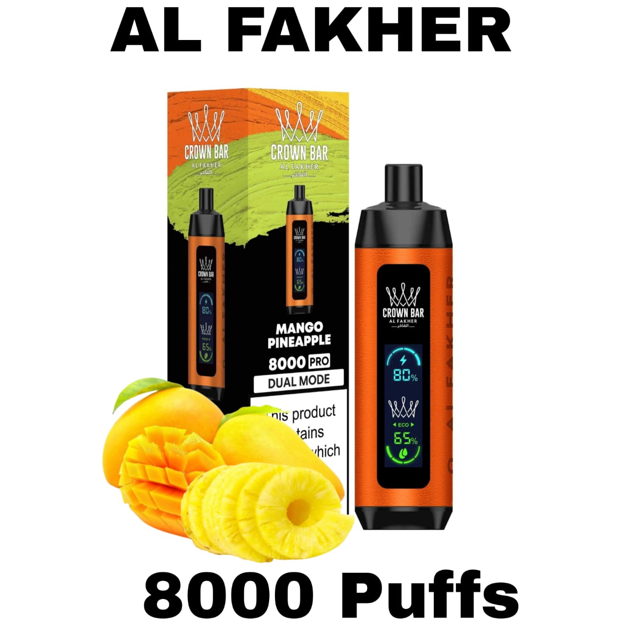 Al Fakher Pro Crown Bar 8000 Puffs Dtl Disposable Vape