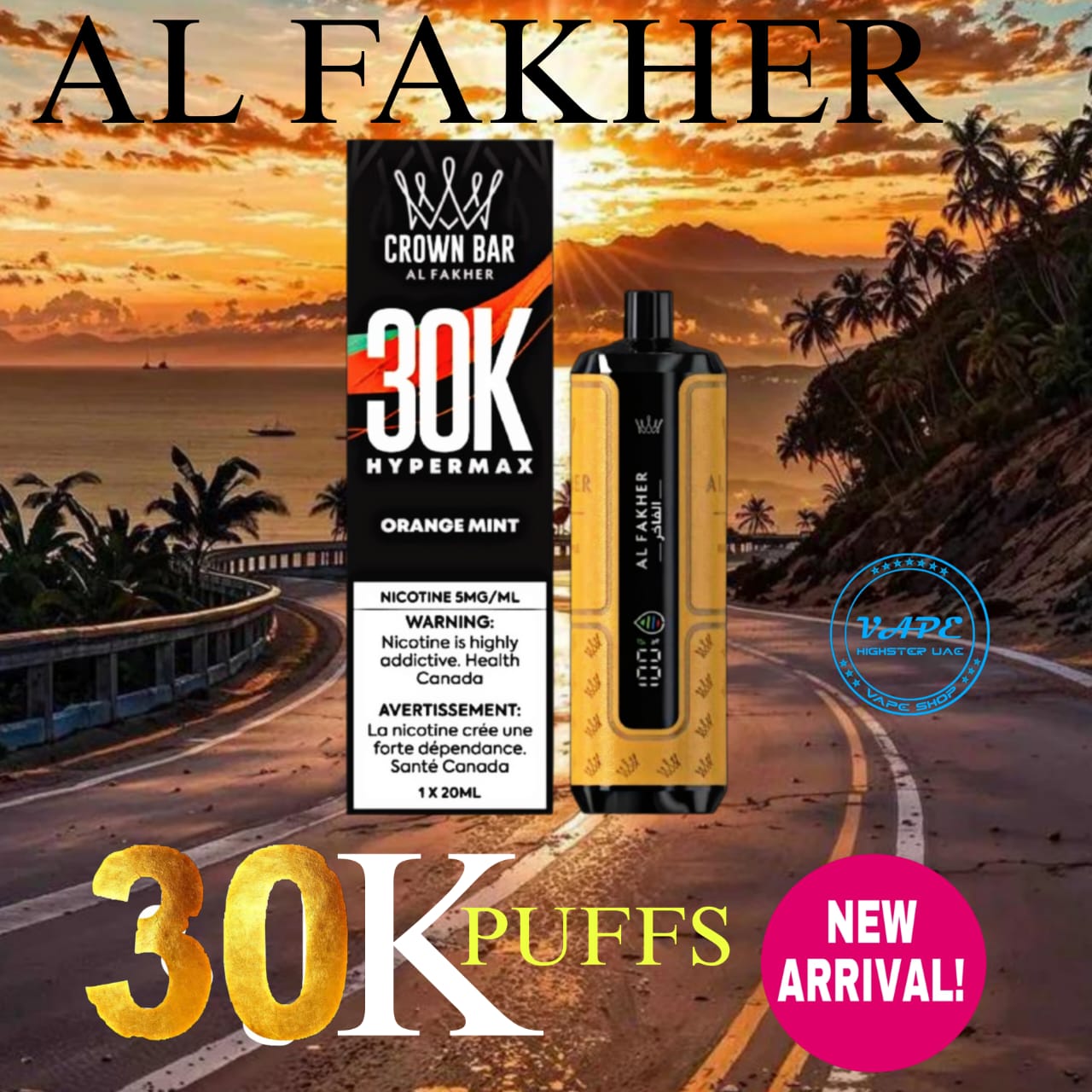 Al Fakher 30000 Puffs Heypermax Orange Mint Disposable Vape in UAE