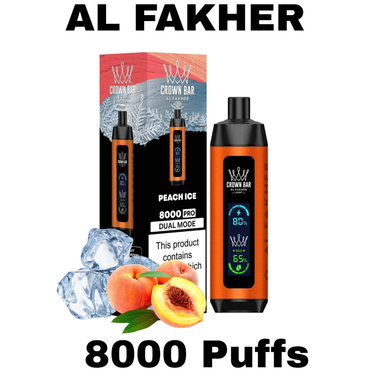 Al Fakher Pro Crown Bar 8000 Puffs Dtl Disposable Vape