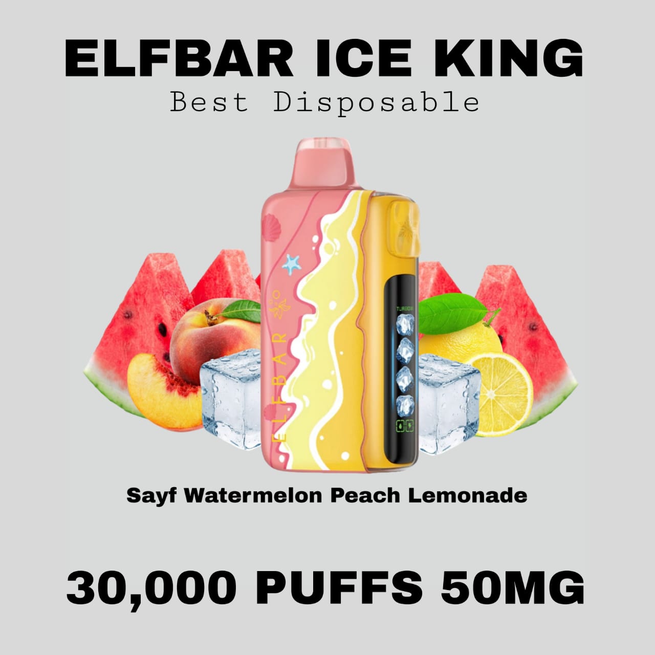 Best ELFBAR Ice King 30K Puffs Sayf Watermelon Peach Lemonade in Dubai UAE