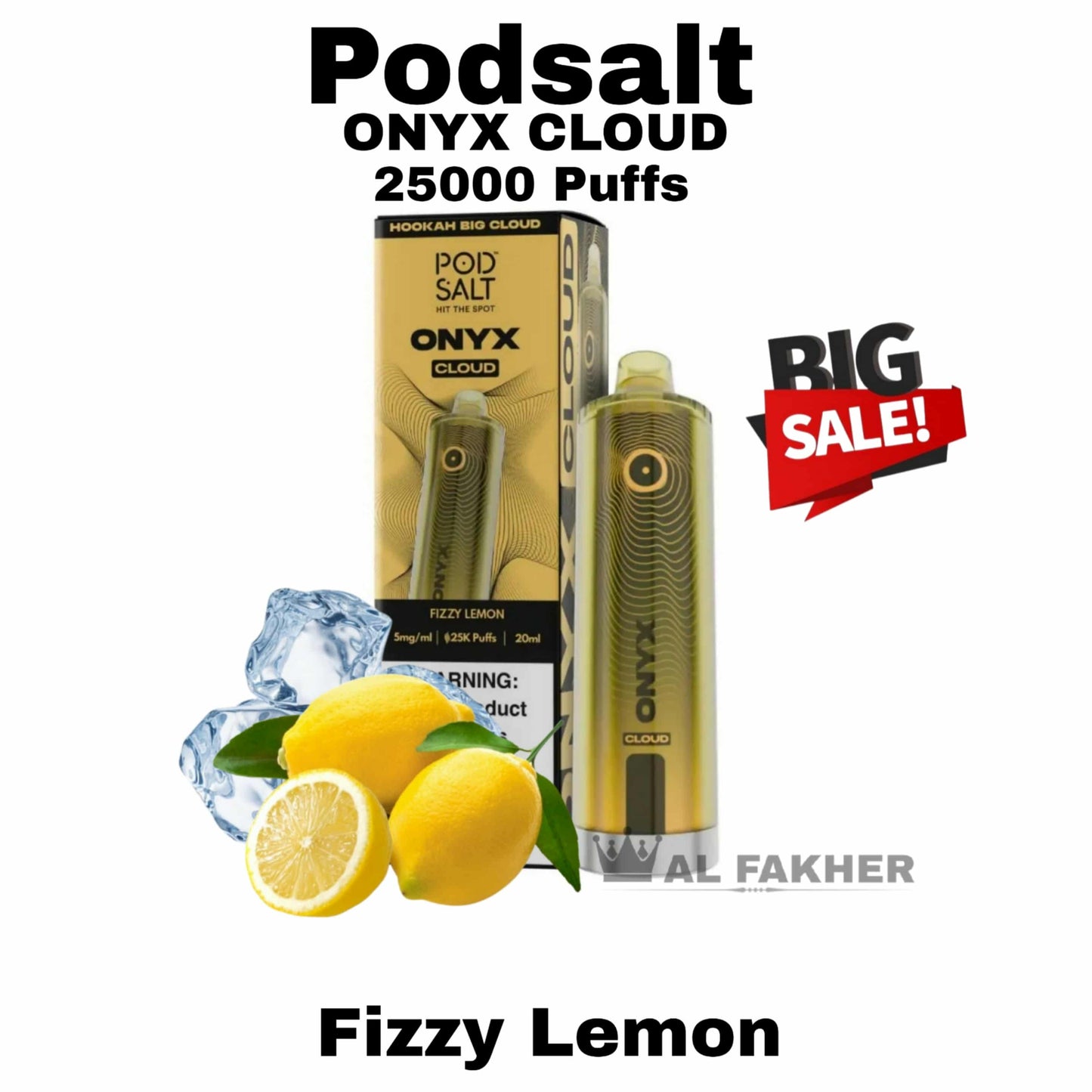 Pod Salt Onyx Cloud 25000 Puffs Fizzy Lemon in Dubai UAE