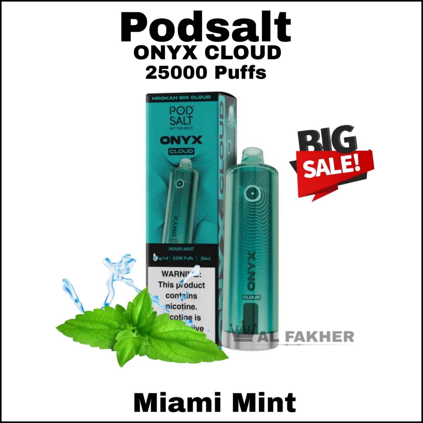 Pod Salt Onyx Cloud 25000 Puffs Miami Mint in Dubai UAE