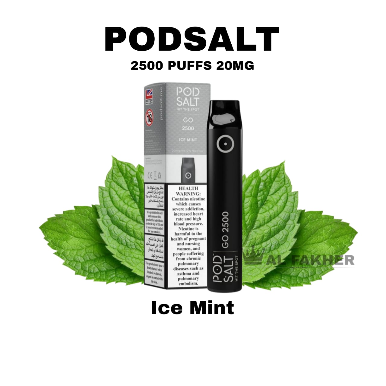 Pod Salt Go 2500 Puffs Ice Mint Disposable Vape in Dubai UAE