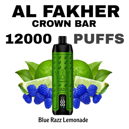 Al Fakher Crown Bar 12000 Puffs Puffs Blue Razz Lemonade