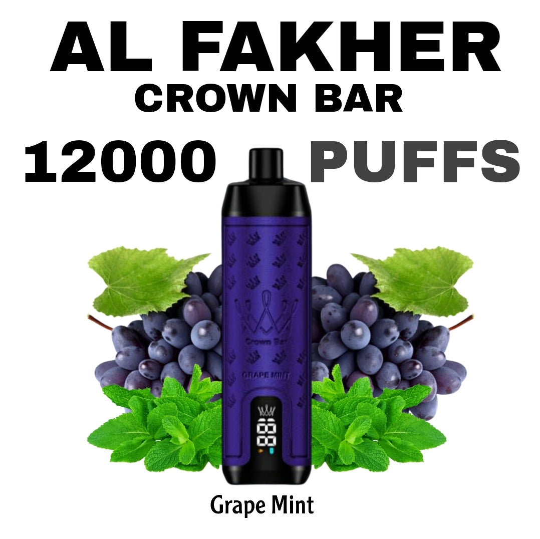 Al Fakher Crown Bar 12000 Puffs Grape Mint