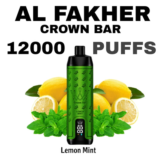 Al Fakher Crown Bar 12000 Puffs Lemon Mint