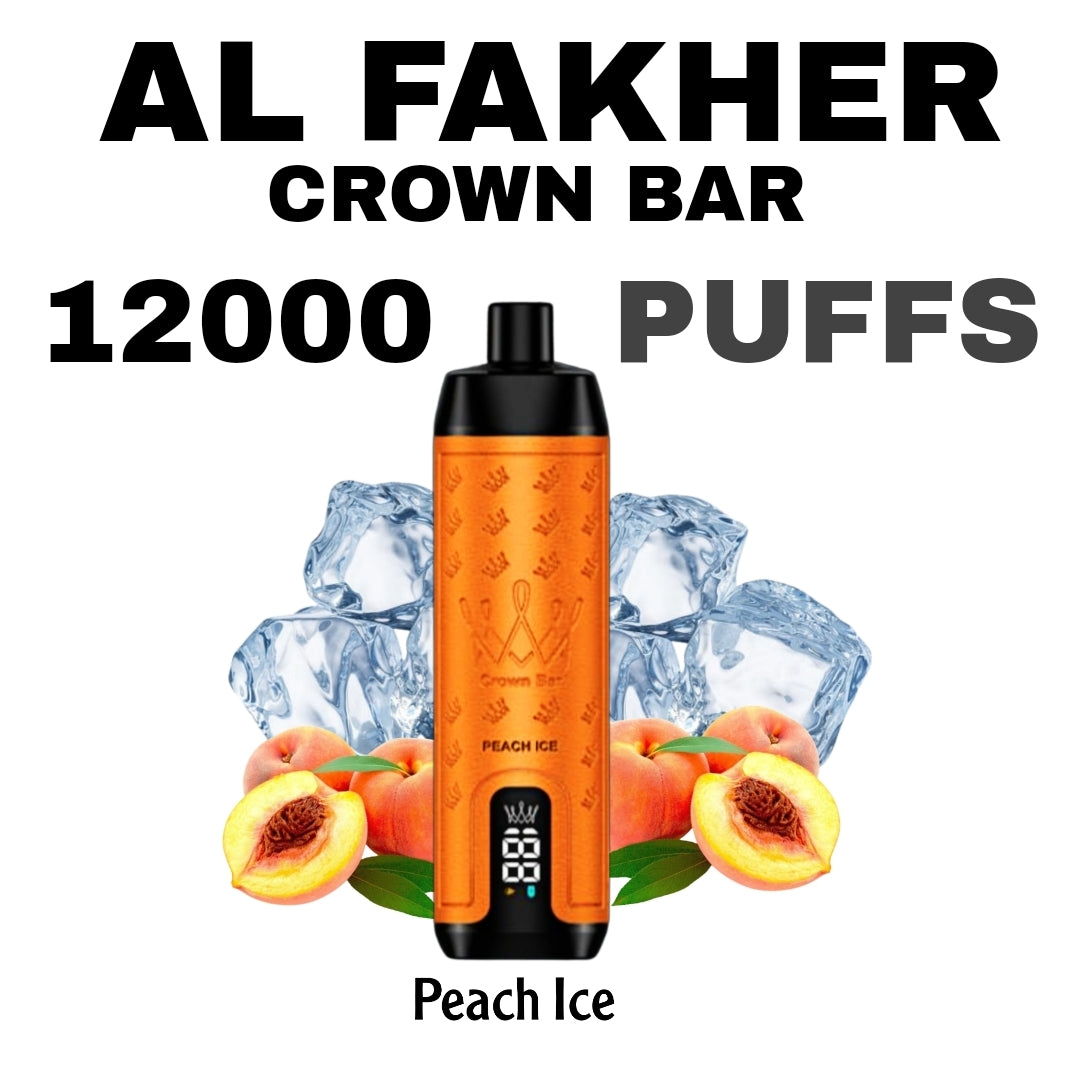 Al Fakher Crown Bar 12000 Puffs Peach Ice