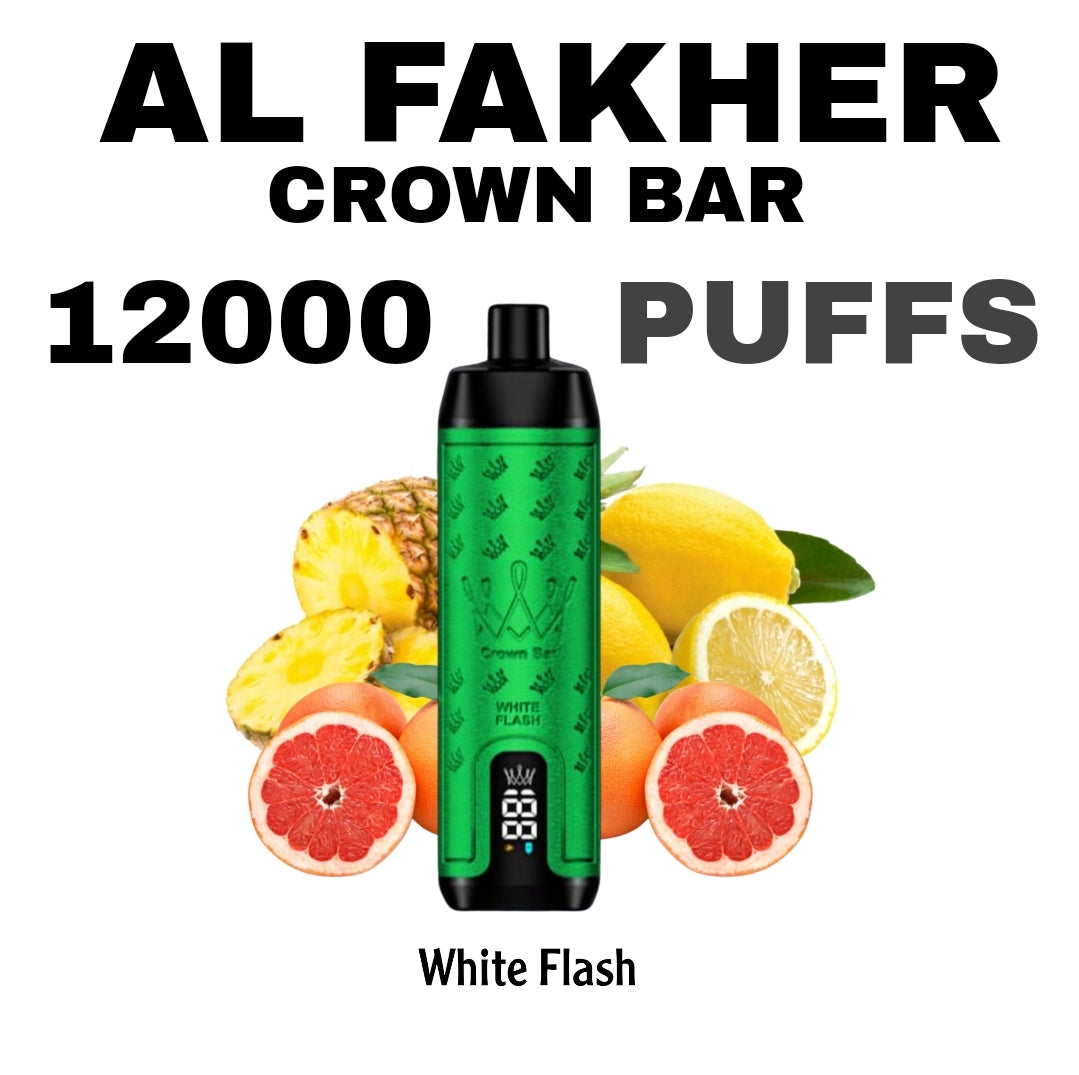 Al Fakher Crown Bar 12000 Puffs White Flash