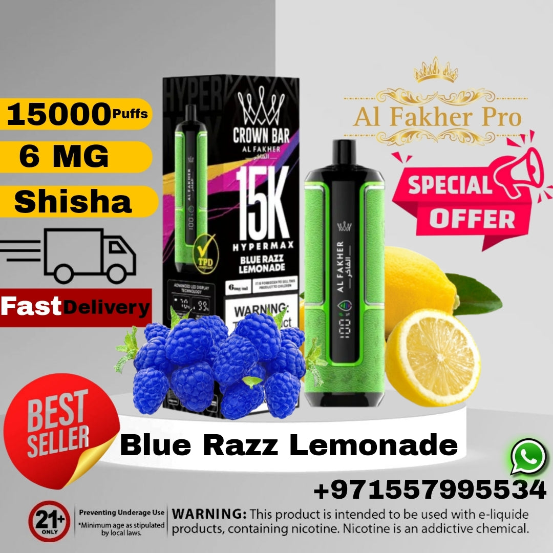 Al Fakher Crown Bar Blue Razz Lemonade 15000 Puffs