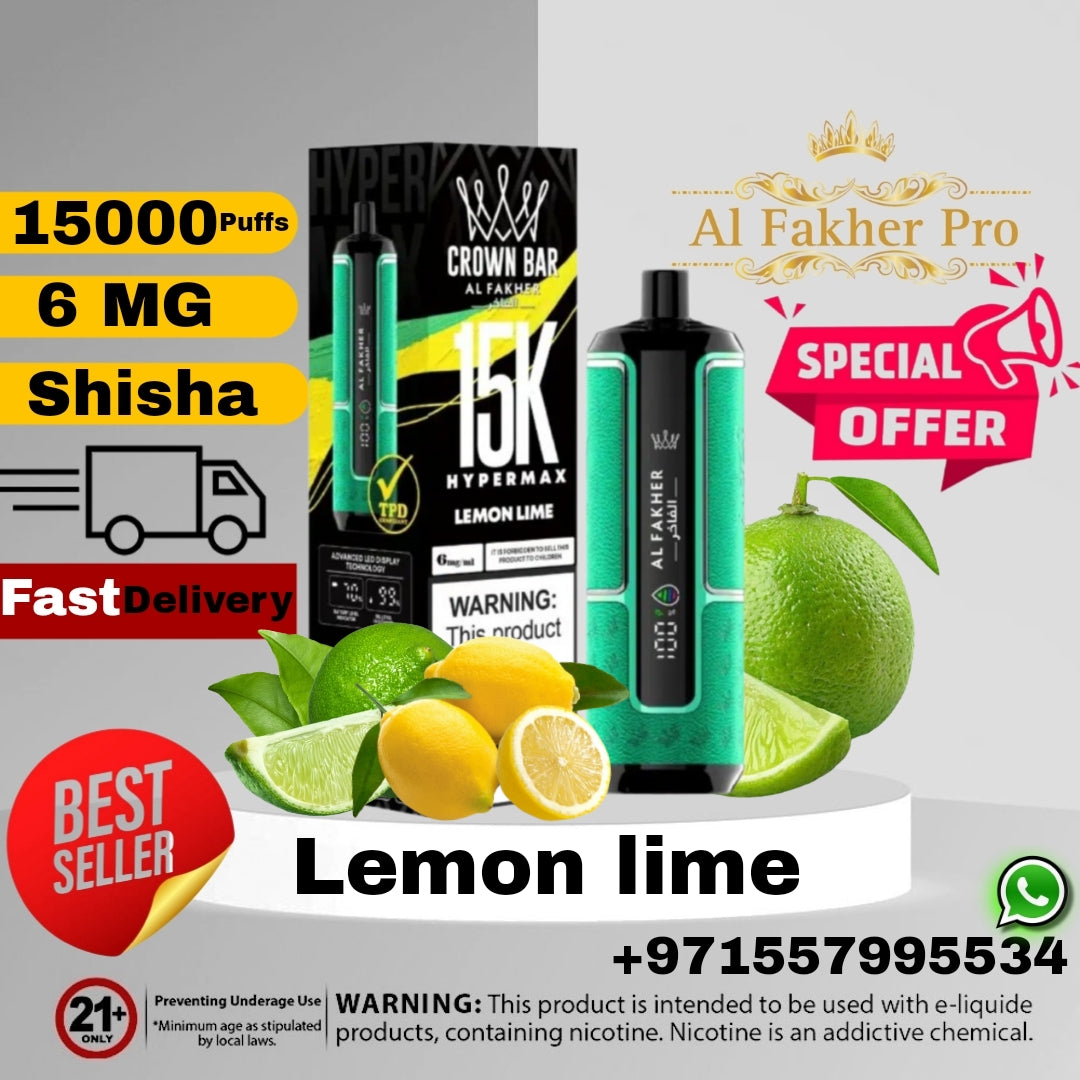 Al Fakher Crown Bar Lemon Lime 15000 Puffs