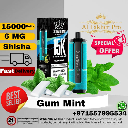 Al Fakher Crown Bar Gum Mint 15000 Puffs