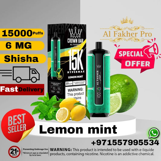 Al Fakher Crown Bar Lemon Mint 15000 Puffs