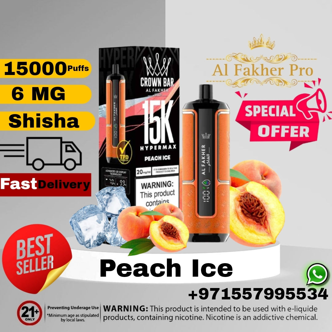 Al Fakher Crown Bar Peach Ice 15000 Puffs