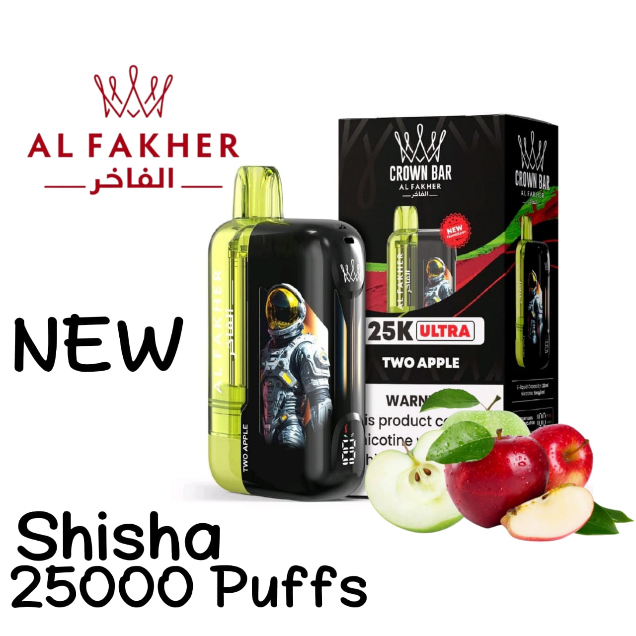 Al Fakher Ultra 25000 Puffs Two Apple