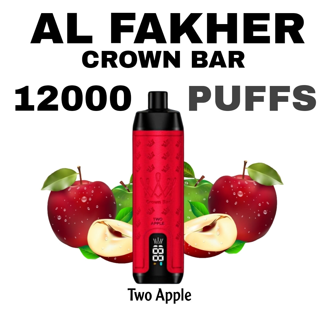 Al Fakher Crown Bar 12000 Puffs Two Apple