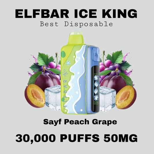 Best ELFBAR Ice King 30K Puffs Sayf Peach Grape in Dubai UAE