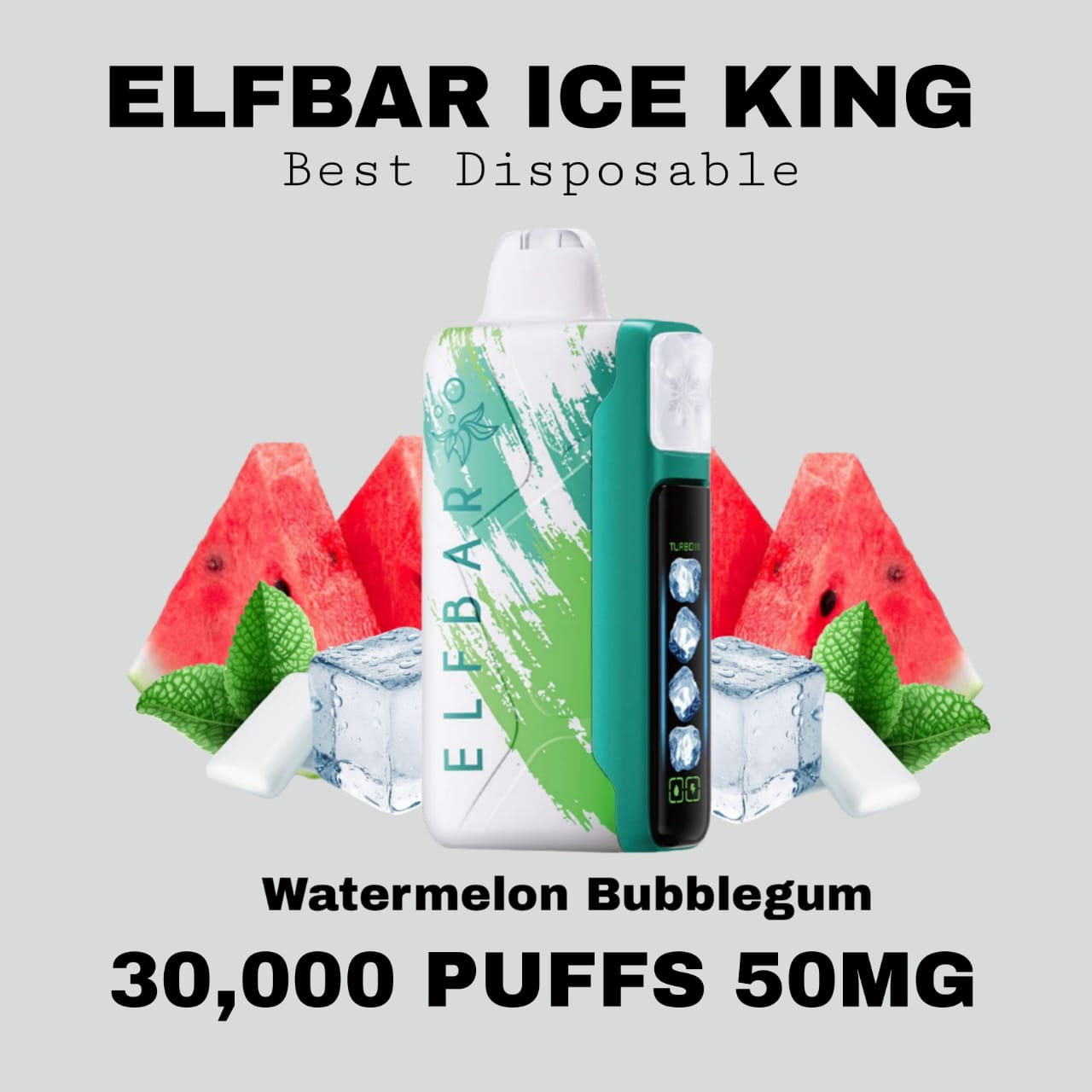 Best ELFBAR Ice King 30K Puffs Watermelon Bubblegum in Dubai UAE