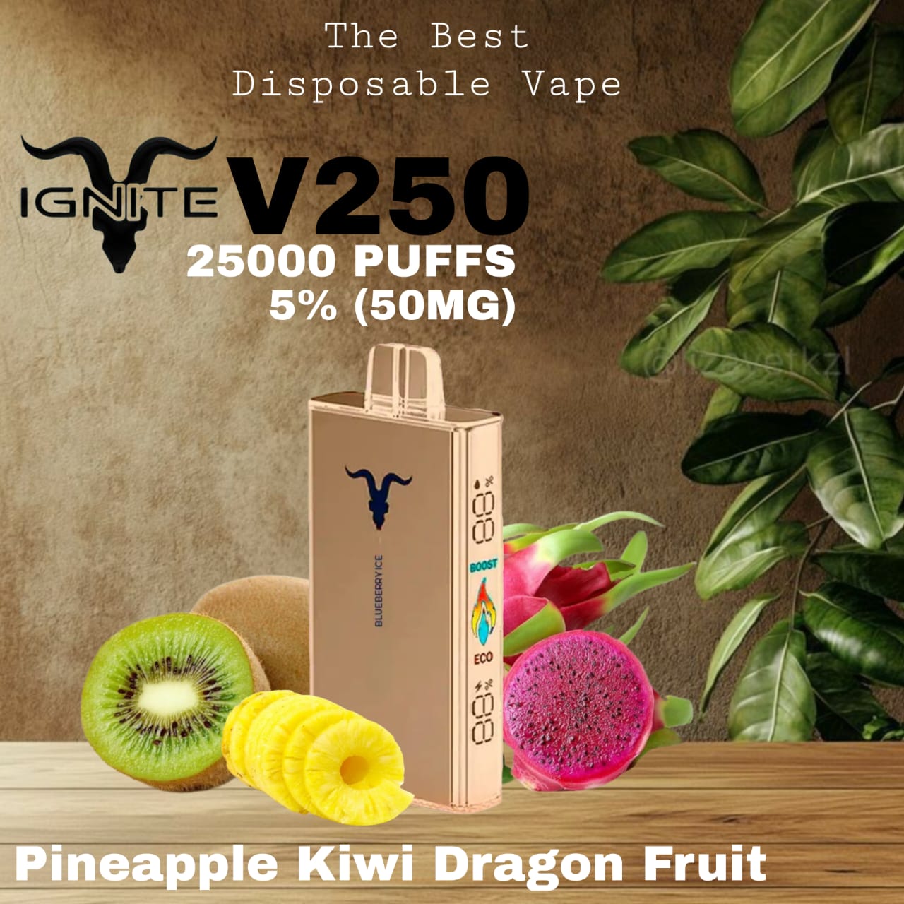 IGNITE V250 Pineapple Kiwi Dragon Fruit  25000 Puffs Disposable Vape in UAE