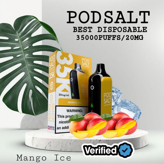 Podsalt 35000 Puffs Mango Ice Disposable Vape in Dubai UAE