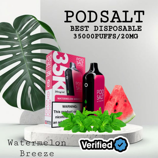 Podsalt 35000 Puffs Watermelon Breeze  Disposable Vape in Dubai UAE