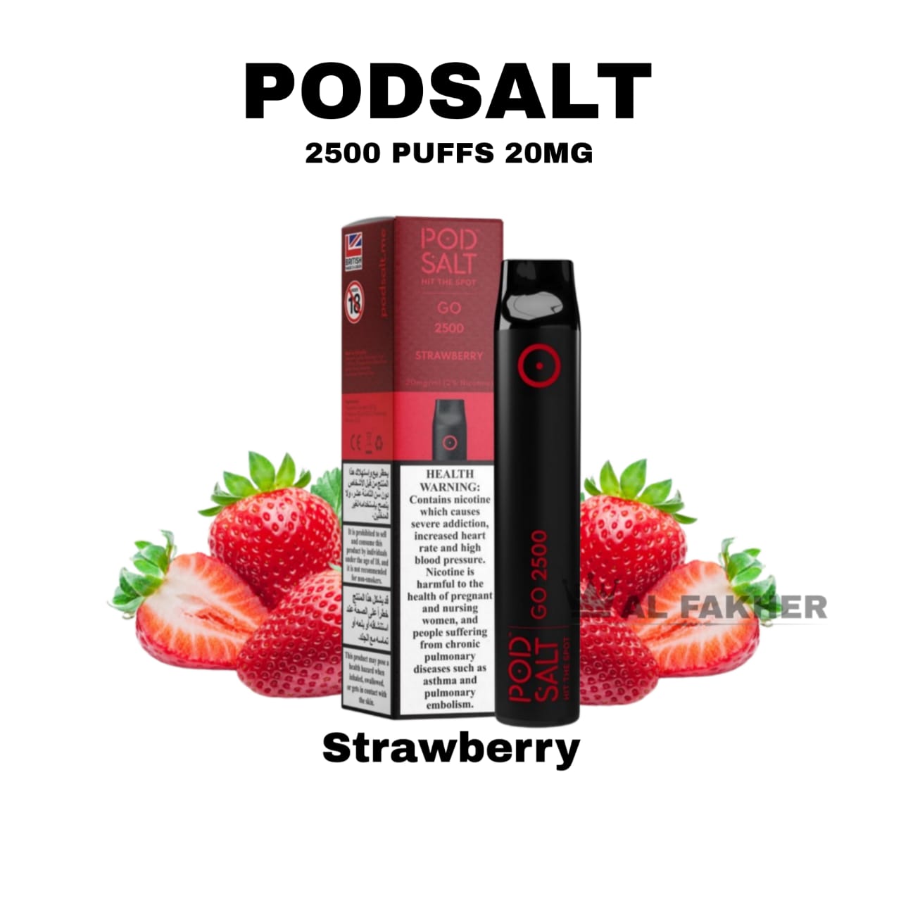 Pod Salt Go 2500 Puffs Strawberry Disposable Vape in Dubai UAE