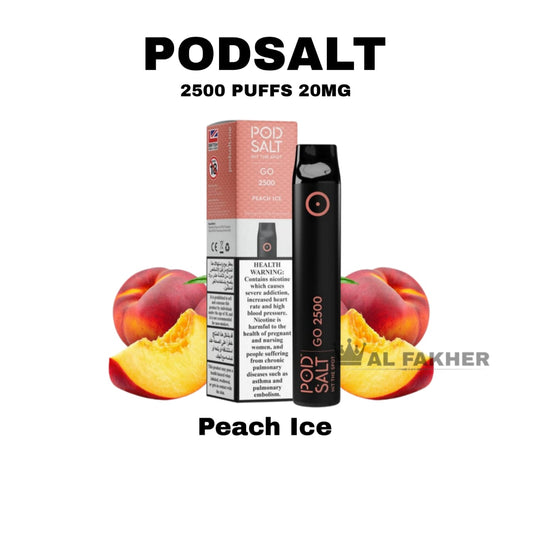Pod Salt Go 2500 Puffs Peach Ice Disposable Vape in Dubai UAE