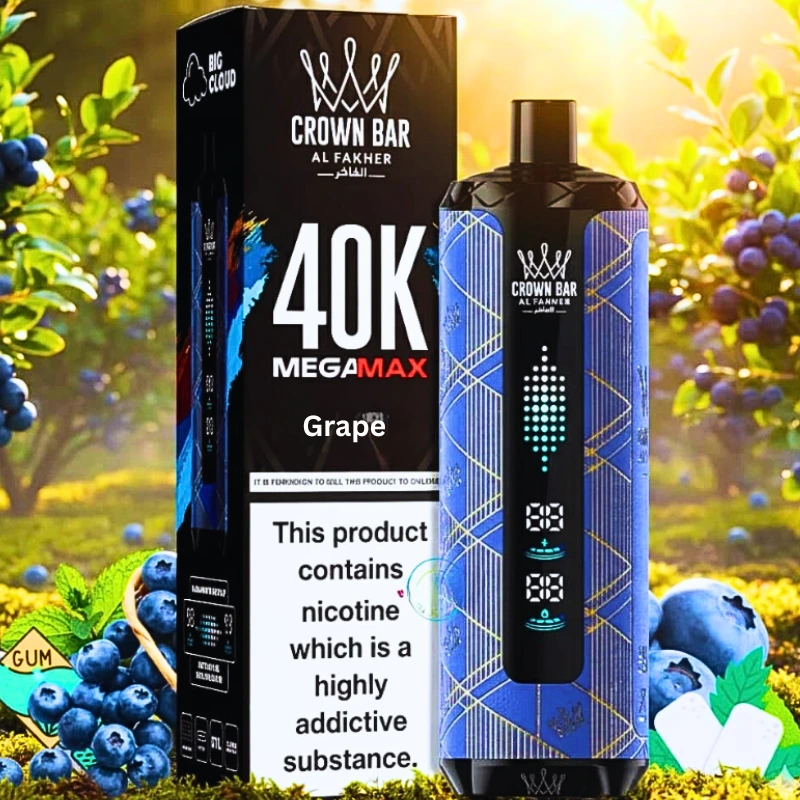 Al Fakher Crown Bar Grape Mega Max 40000 Puffs Disposable Vape in UAE