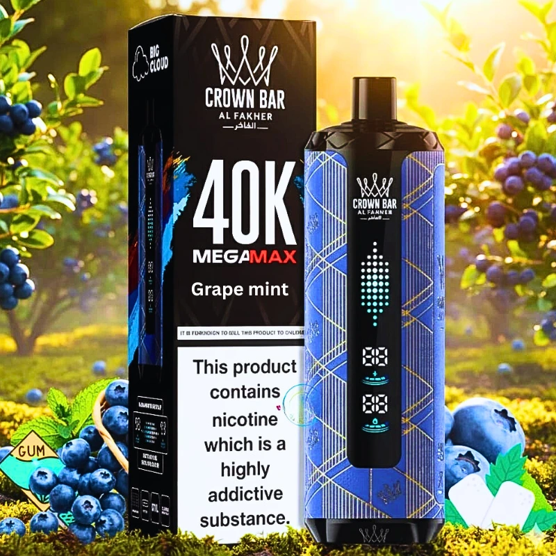 Al Fakher Crown Bar Grape mint Mega Max 40000 Puffs Disposable Vape in UAE