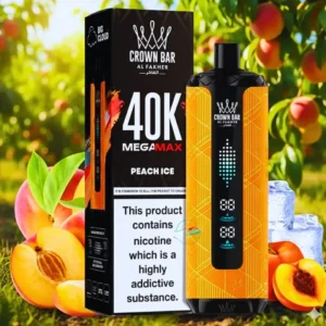 Al Fakher Crown Bar Mega Max Peach ice 40000 Puffs Disposable Vape in UAE
