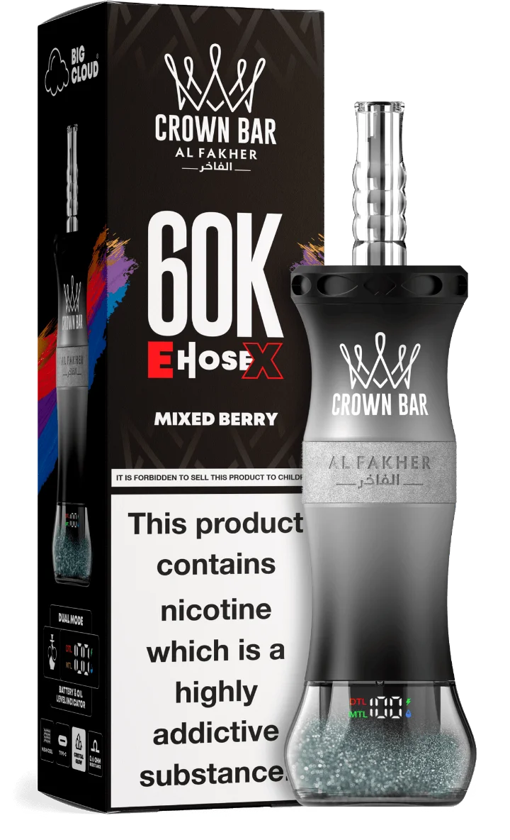 Al Fakher Crown Bar E Hose X 60000 Puffs Mixed Berry