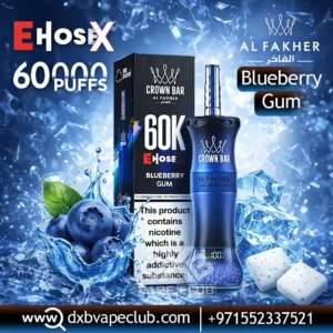 Al Fakher Crown Bar E Hose X 60000 Puffs Blueberry Gum