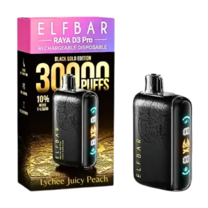 Elfbar Raya D3 Pro 30000 Puffs Disposable Vape Lychee Juicy Peach
