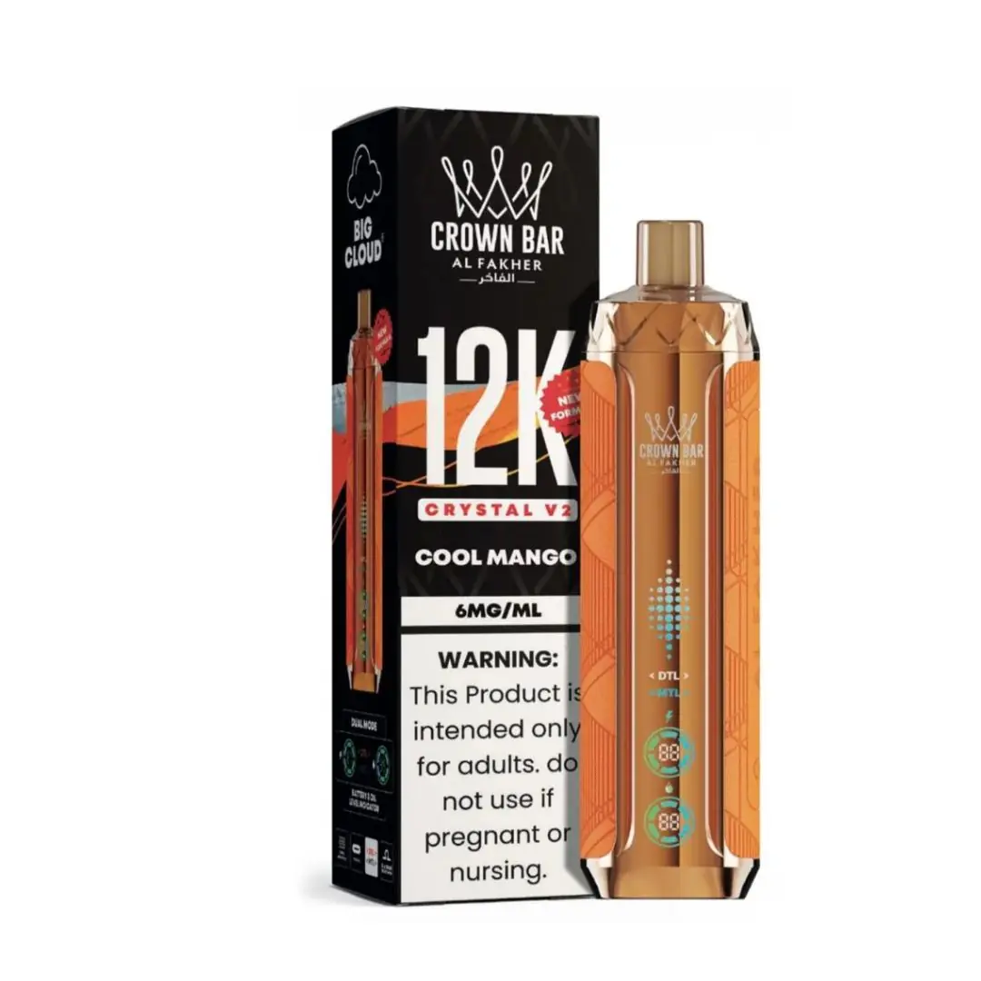 Al Fakher Crown Bar Crystal V2 12000 Puffs Cool Mango Dubai Al Fakher Crown Bar Crystal V2 12000 Puffs Cool Mango