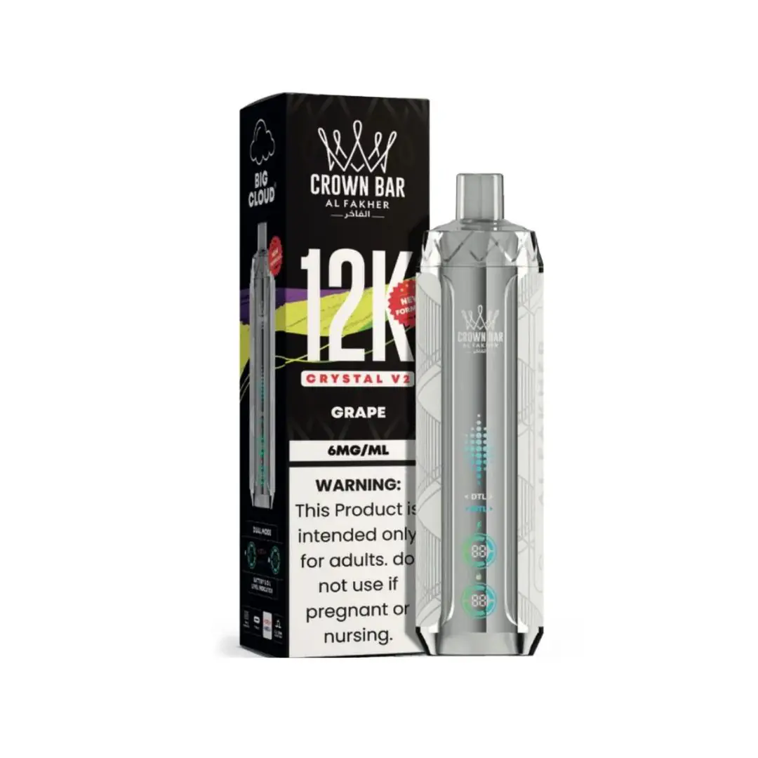 Al Fakher Crown Bar Crystal V2 12000 Puffs Grape Dubai Al Fakher Crown Bar Crystal V2 12000 Puffs Grape