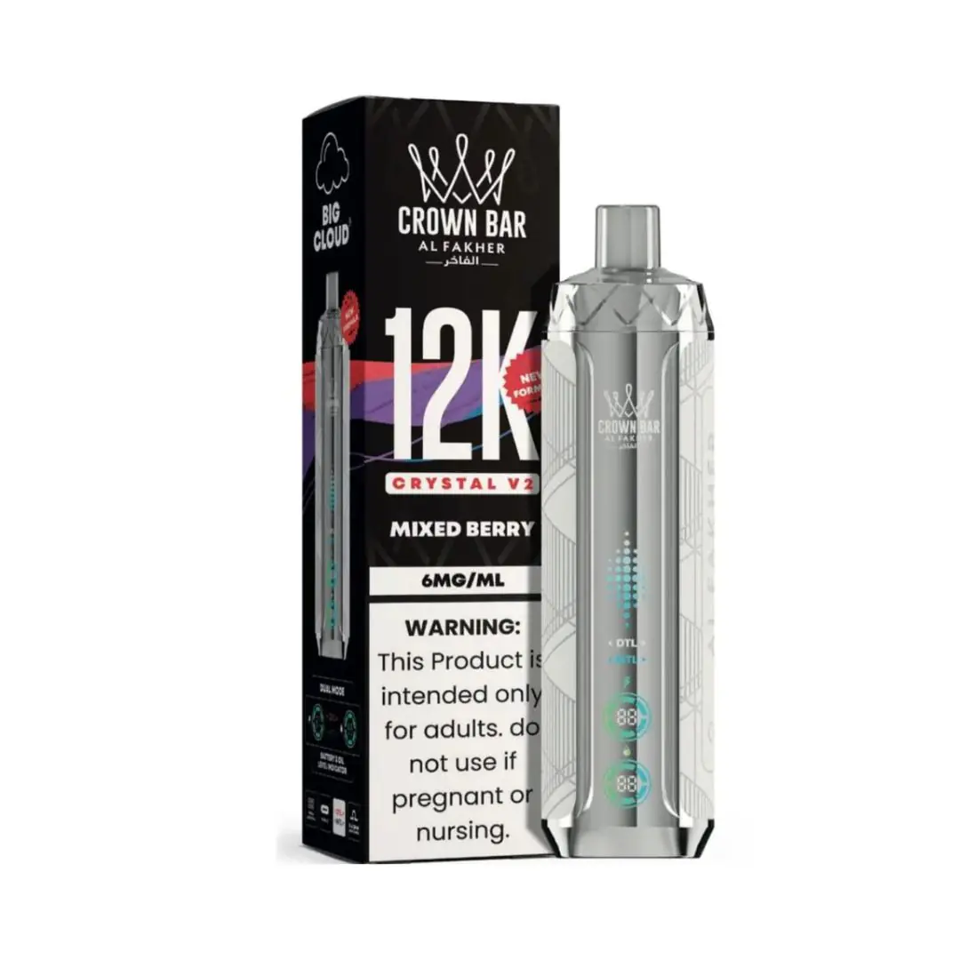 Al Fakher Crown Bar Crystal V2 12000 Puffs Mixed Berry Dubai Al Fakher Crown Bar Crystal V2 12000 Puffs Mixed Berry
