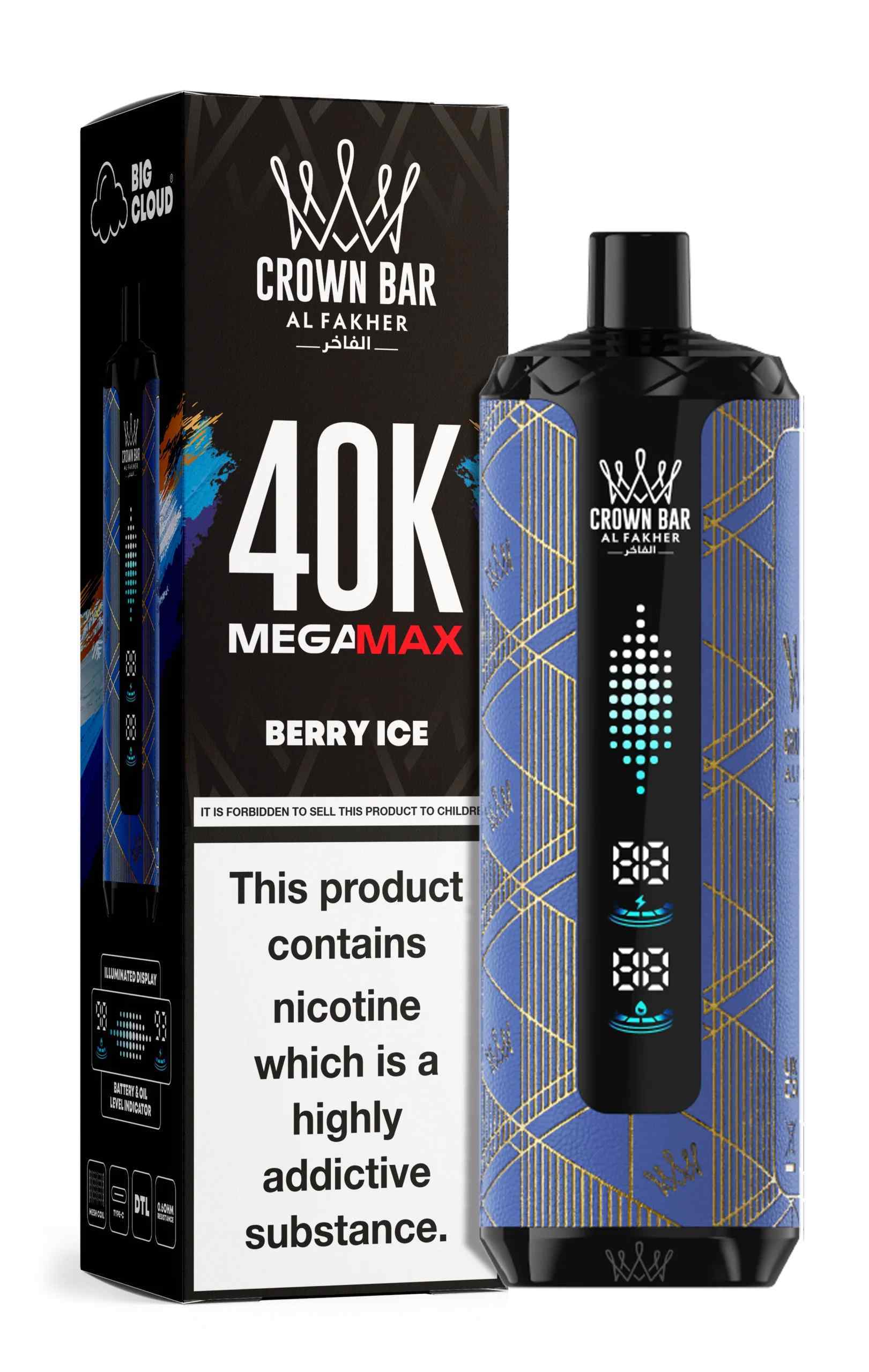 Al Fakher Crown Bar Mega Max 40000 Puffs Berry Ice Al Fakher Crown Bar Mega Max 40000 Puffs Berry Ice