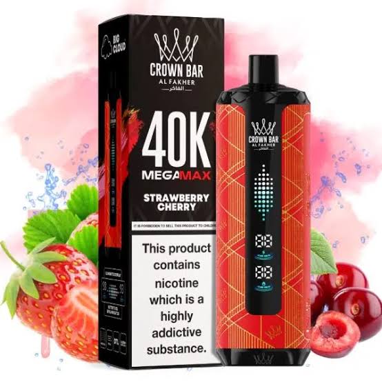 Al Fakher Crown Bar Mega Max 40000 Puffs Strawberry Cherry Al Fakher Crown Bar Mega Max 40000 Puffs Strawberry Cherry